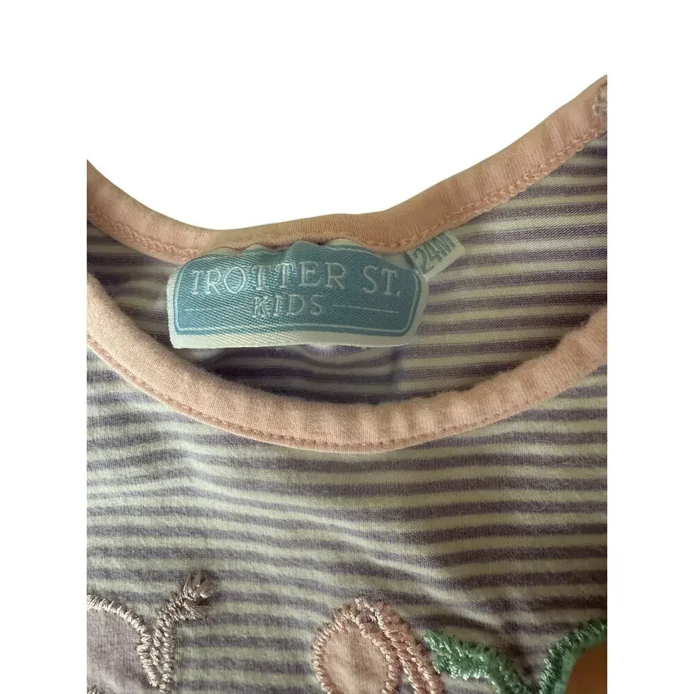 Trotter Street Kids Girl Blue & Pink Ballerina Ruffle Pants Set Size 24 M